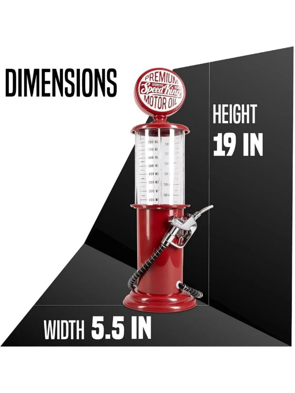 Vintage Style Pump Liquor Dispenser | 30 oz Home Bar Decanter for Cocktails